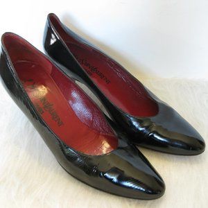 Vintage Yves Saint Laurent Black Patent Leather Heels